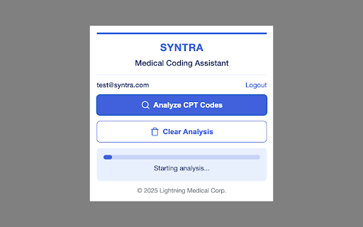 Syntra Medical Coding Assistant  from Chrome web store to be run with OffiDocs Chromium online