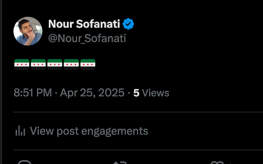 Syrian Flag Replacer  from Chrome web store to be run with OffiDocs Chromium online