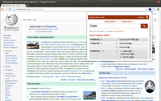 SZTAKI Dictionary Extension  from Chrome web store to be run with OffiDocs Chromium online