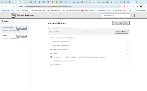 Tabard  from Chrome web store to be run with OffiDocs Chromium online