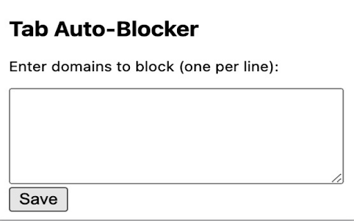 Tab Auto Blocker  from Chrome web store to be run with OffiDocs Chromium online