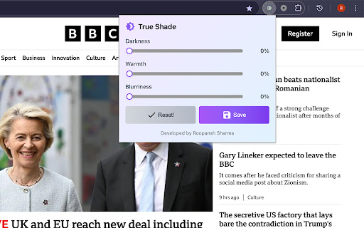 Tab Brightness  Warmth Adjuster  from Chrome web store to be run with OffiDocs Chromium online