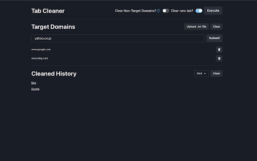 Tab Cleaner Extension  from Chrome web store to be run with OffiDocs Chromium online