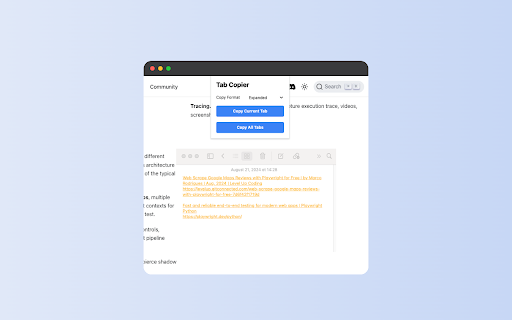 Tab copier  from Chrome web store to be run with OffiDocs Chromium online