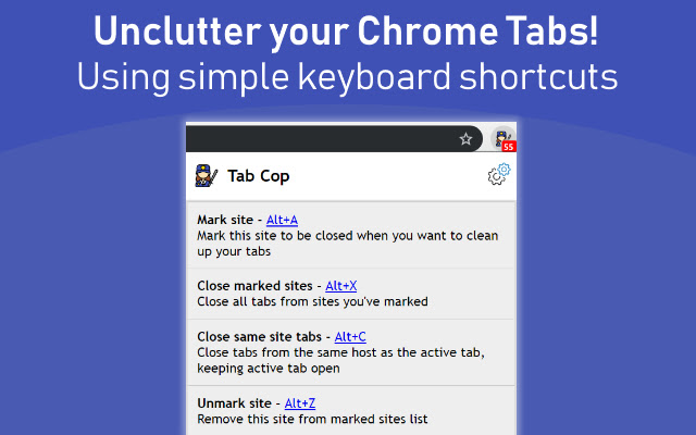 TabCop Tab Manager  from Chrome web store to be run with OffiDocs Chromium online