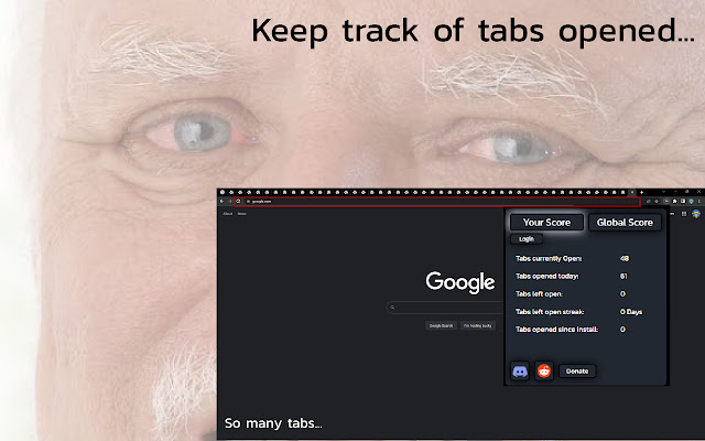 Tab Counter  from Chrome web store to be run with OffiDocs Chromium online