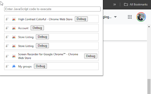 Tab Debugger  from Chrome web store to be run with OffiDocs Chromium online