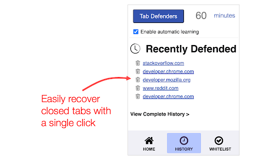 Tab Defenders  from Chrome web store to be run with OffiDocs Chromium online