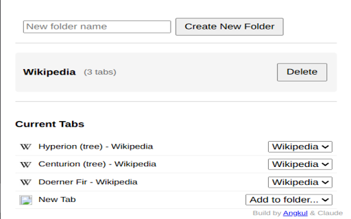 Tab Folder Manager  from Chrome web store to be run with OffiDocs Chromium online
