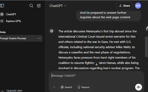 Tab Fusion for ChatGPT  from Chrome web store to be run with OffiDocs Chromium online