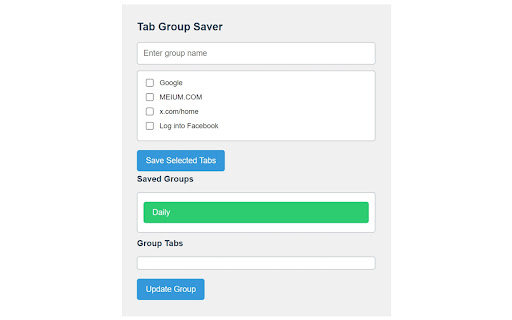 Tab Group Editor  from Chrome web store to be run with OffiDocs Chromium online