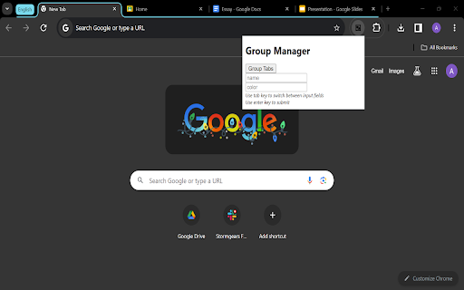 Tab Grouper  from Chrome web store to be run with OffiDocs Chromium online