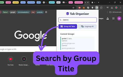 Tab Group Organizer  from Chrome web store to be run with OffiDocs Chromium online