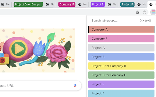 Tab Group Selector  from Chrome web store to be run with OffiDocs Chromium online