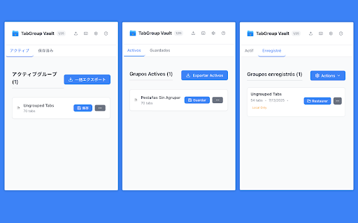 TabGroup Vault — Backup  Restore Chrome Tab Groups  from Chrome web store to be run with OffiDocs Chromium online