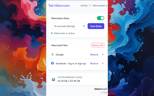 Tab Hibernator  from Chrome web store to be run with OffiDocs Chromium online