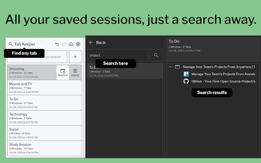 Tab Keeper Chrome Tab Manager  Sync Tool  from Chrome web store to be run with OffiDocs Chromium online