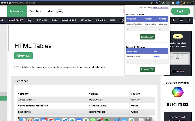 Table Extractor Download any Table as a CSV  from Chrome web store to be run with OffiDocs Chromium online