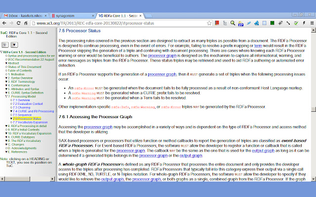 Table of contents crx  from Chrome web store to be run with OffiDocs Chromium online