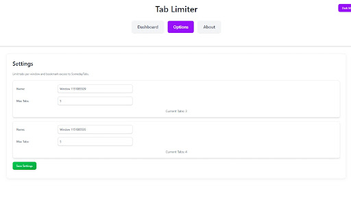 Tab Limiter 2025  from Chrome web store to be run with OffiDocs Chromium online