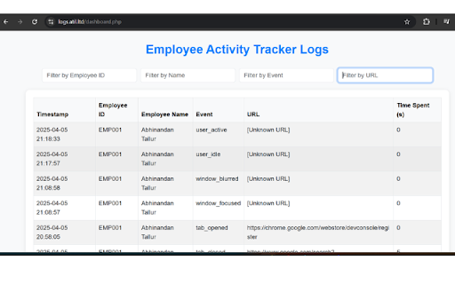 Tab Logger  from Chrome web store to be run with OffiDocs Chromium online