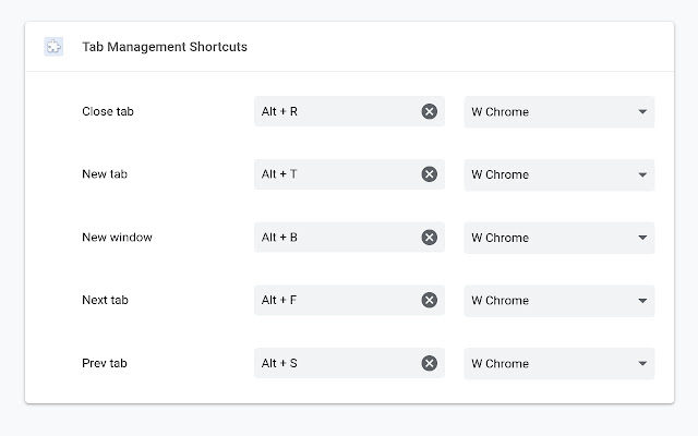 Tab Management Shortcuts  from Chrome web store to be run with OffiDocs Chromium online