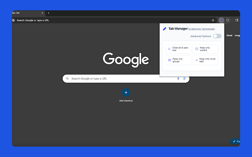 Tab Manager by Benmore Technologies  from Chrome web store to be run with OffiDocs Chromium online