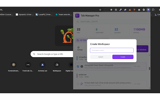 Tab Manager Pro Organize  Boost Productivity  from Chrome web store to be run with OffiDocs Chromium online