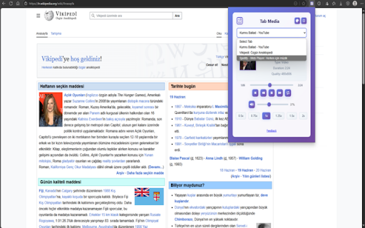 Tab Media  from Chrome web store to be run with OffiDocs Chromium online