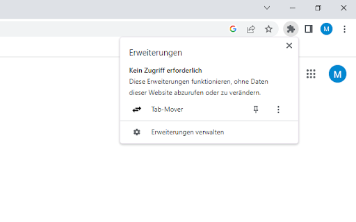 Tab Mover  from Chrome web store to be run with OffiDocs Chromium online