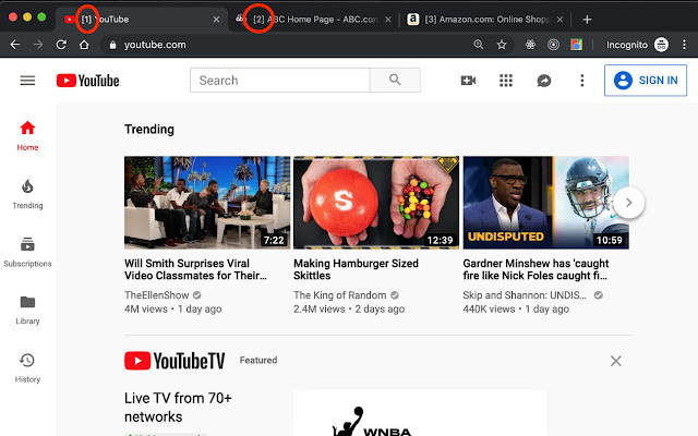Tab Numbers  from Chrome web store to be run with OffiDocs Chromium online