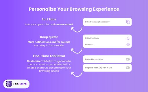TabPatrol Duplicate Tabs  Windows Management Tool  from Chrome web store to be run with OffiDocs Chromium online