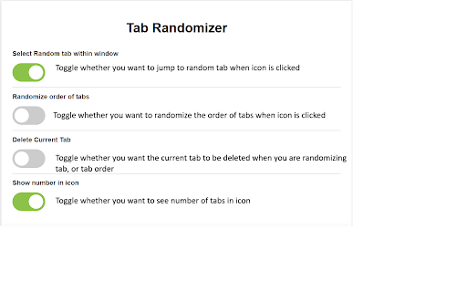 Tab Randomizer  from Chrome web store to be run with OffiDocs Chromium online