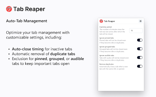 Tab Reaper: Idle Tab Collector  from Chrome web store to be run with OffiDocs Chromium online