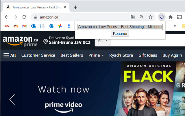 Tab Rename  from Chrome web store to be run with OffiDocs Chromium online