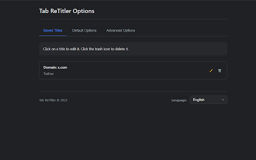 Tab ReTitler  from Chrome web store to be run with OffiDocs Chromium online