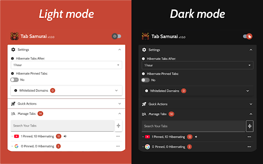 Tab Samurai  from Chrome web store to be run with OffiDocs Chromium online