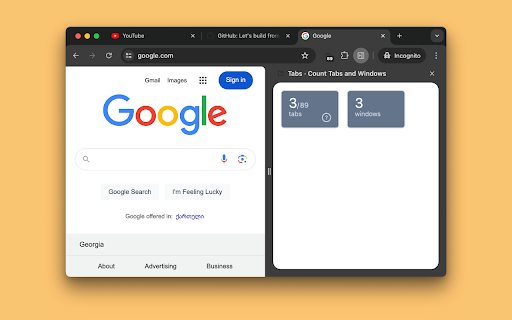 TabsCount Tabs and Windows + find tabs with audio  from Chrome web store to be run with OffiDocs Chromium online