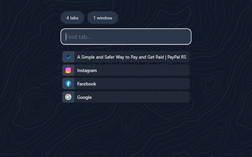 Tab Seeker  from Chrome web store to be run with OffiDocs Chromium online
