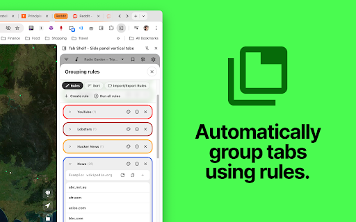 Tab Shelf Side panel vertical tabs  from Chrome web store to be run with OffiDocs Chromium online