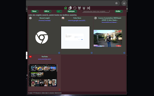 Tabs Helper  from Chrome web store to be run with OffiDocs Chromium online