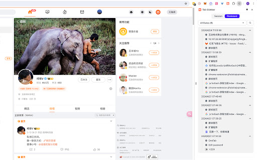 Tab Sider  from Chrome web store to be run with OffiDocs Chromium online