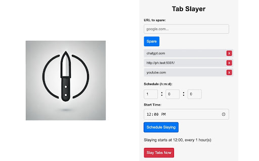 Tab Slayer  from Chrome web store to be run with OffiDocs Chromium online