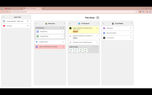 Tabs Magic  from Chrome web store to be run with OffiDocs Chromium online