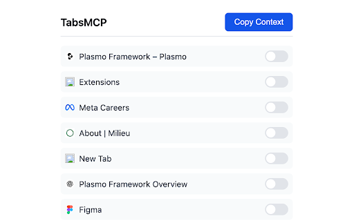 Tabs MCP  from Chrome web store to be run with OffiDocs Chromium online