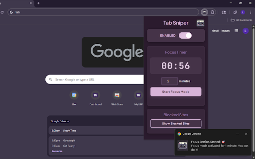 Tab Sniper  from Chrome web store to be run with OffiDocs Chromium online