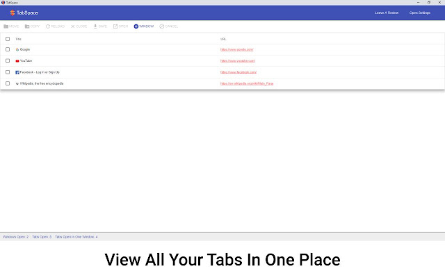 TabSpace The Robust Tab Manager  from Chrome web store to be run with OffiDocs Chromium online