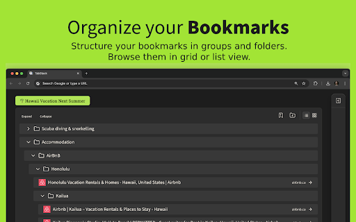 TabStack  from Chrome web store to be run with OffiDocs Chromium online