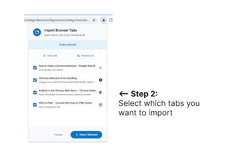 Tabs to Notebook  from Chrome web store to be run with OffiDocs Chromium online