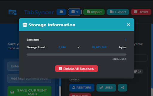 TabSyncer  from Chrome web store to be run with OffiDocs Chromium online